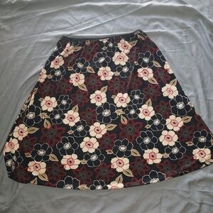 Erin & Joe 100% Polyester Size XL Floral Skirt